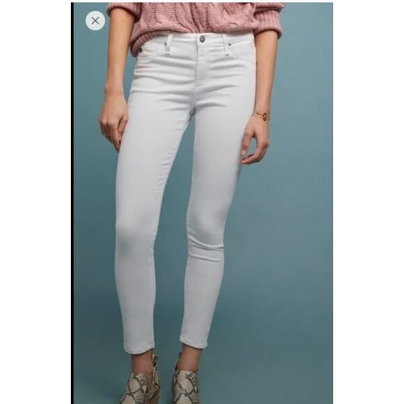 Adriano Goldschmied Jeans Womens‎ 29 White High Rise Abby Ankle Skinny Anthro - Picture 3 of 9